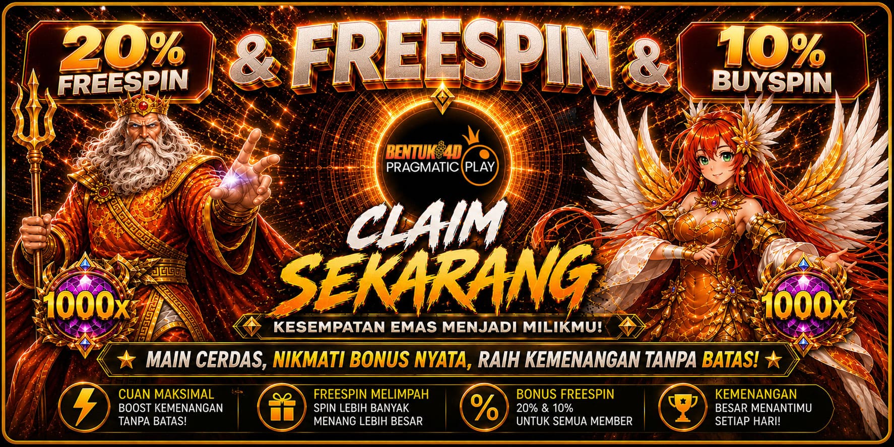 EVENT Spesial BENTUK4D Freespin 20% dan Buyspin 10%